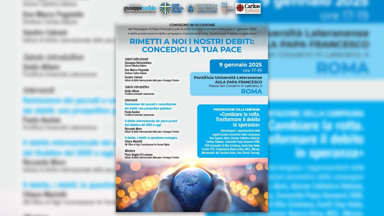 Rimetti a noi i nostri debiti: concedici la Tua pace